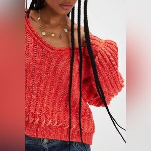 FREE PEOPLE Whipstitch Pullover Sweater - Cherry Combo
$98